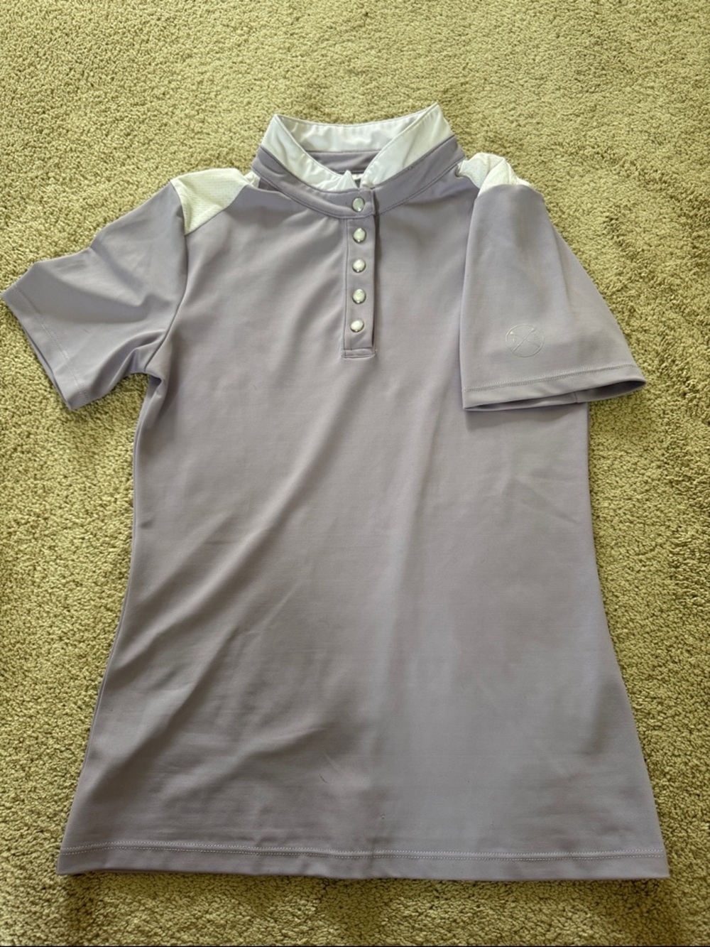 Women’s Short Sleeve Equestrian Polo Top in Light Lavender